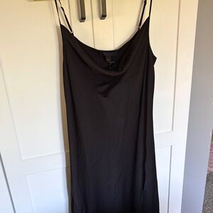 All Saints Elegant Black Slip Midi Dress